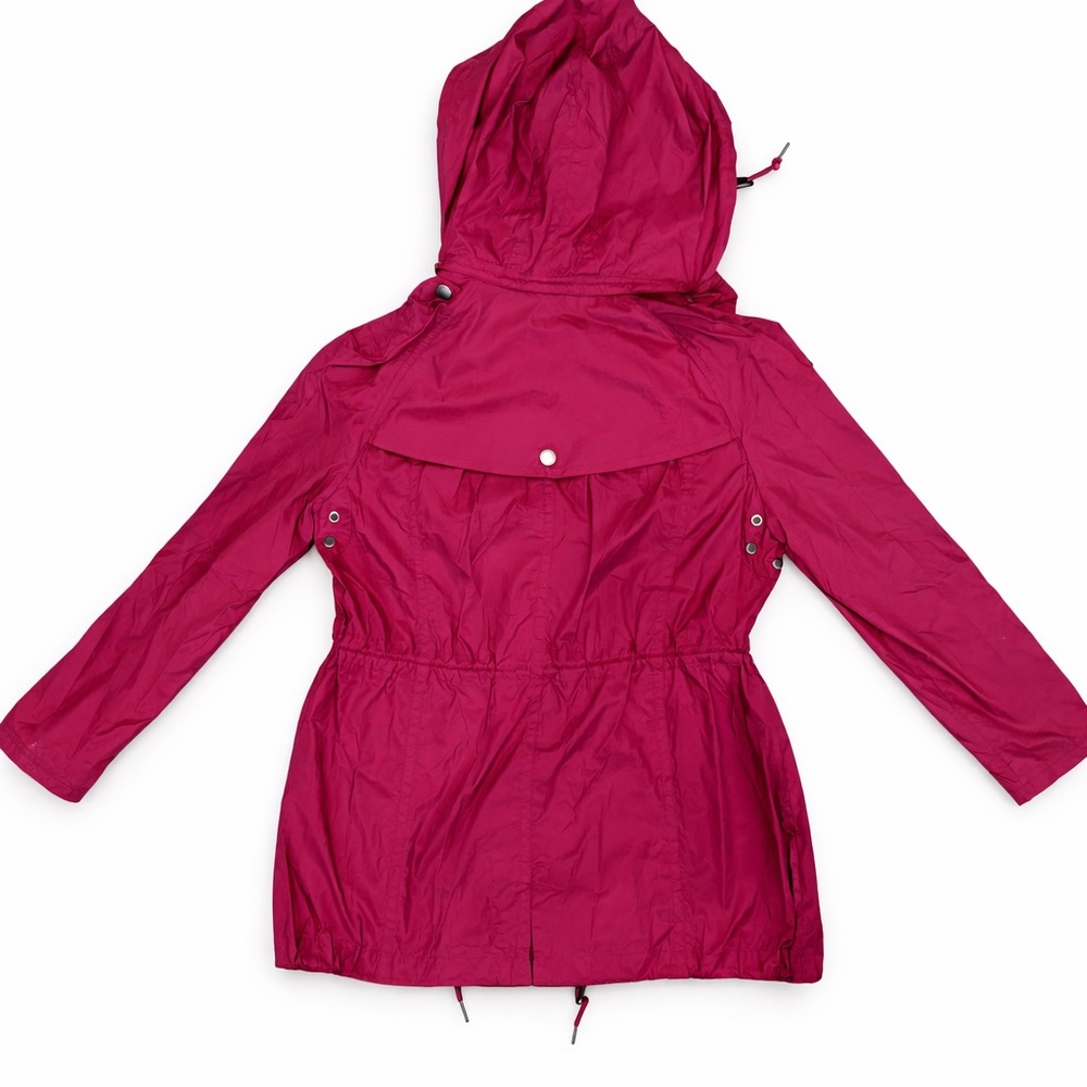Burberry Brit Fuchsia Hooded Rain Jacket Women’s Size 6 Lightweight - Picture 3 of 11